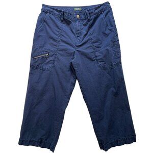 Eddie Bauer Women's Mercer Fit Cropped Pants Zipped Cargo Pocket Size 12 Blue